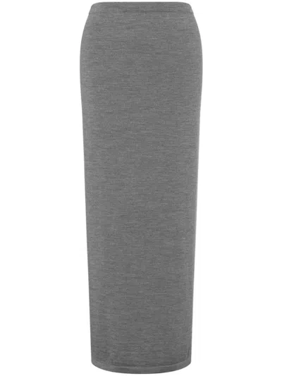 MOSCHINO KNITTED VIRGIN WOOL PENCIL SKIRT