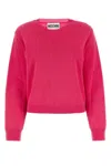 Moschino Logo Jacquard Knit Wool Blend Sweater In Pink