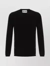 Moschino Ribbed Black Wool Knitwear With Decorative Button Accents In Black