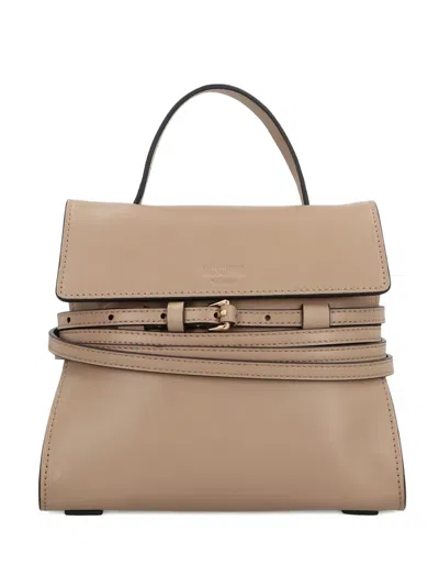 Moschino Knot Me Leather Mini Bag In Neutral