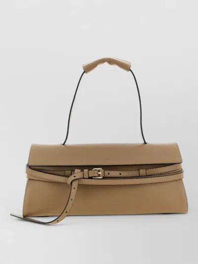 Moschino Knotted Detail Shoulder Bag Top Handle Strap In Neutral