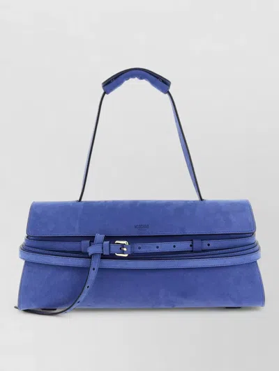 Moschino Knotted Strap Shoulder Bag Adjustable Buckle Handle In Blue