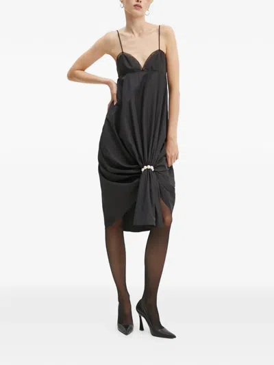 Moschino Lace-detail Midi Dress In Black