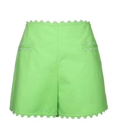 Moschino Lace Detail Shorts In Green
