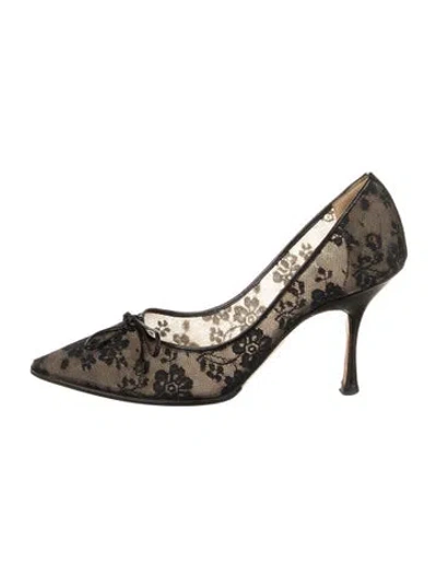 Pre-owned Moschino Lace Lace Pattern Pumps In Black