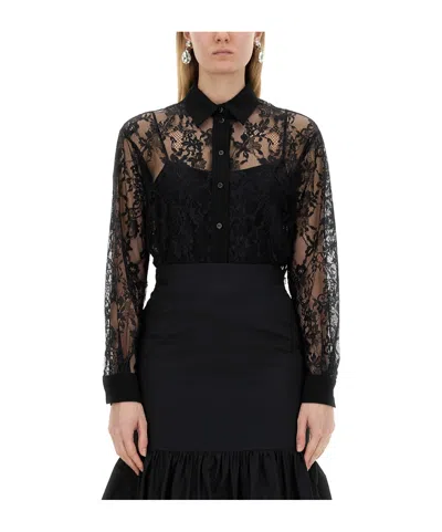 MOSCHINO LACE LAPEL BLOUSE