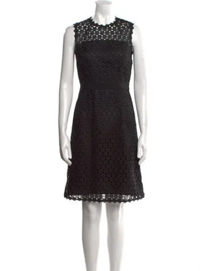 Pre-owned Moschino Lace Pattern Knee-length Dress In Black