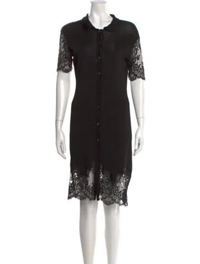 Pre-owned Moschino Lace Pattern Knee-length Dress In Black