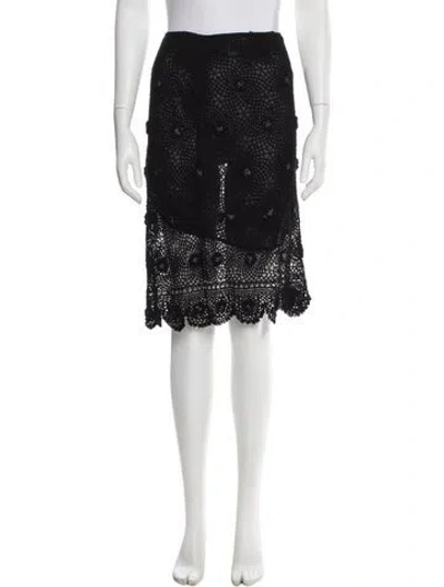 Pre-owned Moschino Lace Pattern Knee-length Skirt In Black