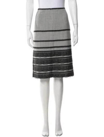Pre-owned Moschino Lace Pattern Midi Length Skirt In Gray