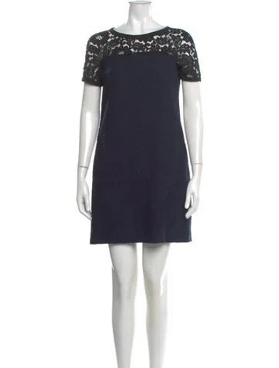 Pre-owned Moschino Lace Pattern Mini Dress In Blue