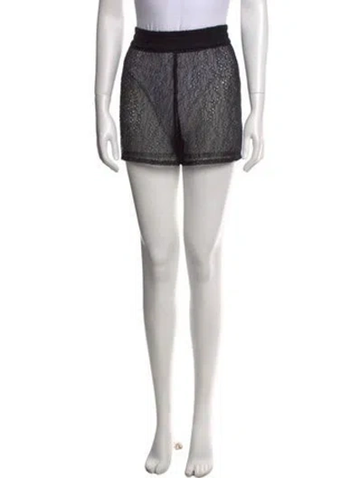 Pre-owned Moschino Lace Pattern Mini Shorts In Black