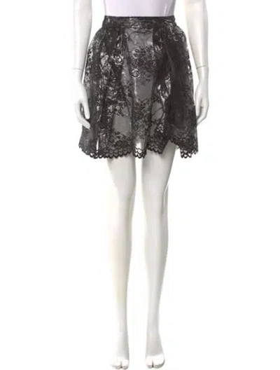 Pre-owned Moschino Lace Pattern Mini Skirt In Black