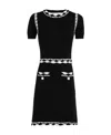 Moschino Lace Trim Knit Dress In Black