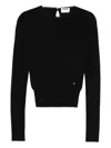 Moschino Long Sleeve Knitwear Keyhole Back In Black