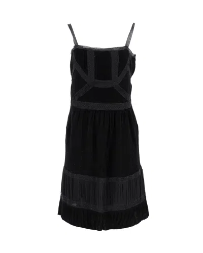 Moschino Lace-trimmed Sleeveless Dress In Black Cotton