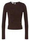 Moschino Lace-trimmed Wool Sweater In Brown