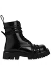 Moschino Lace-up Boot In Black