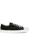 Moschino Lace-up Canvas Sneakers In Black