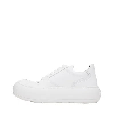 Moschino Lace-up Low-top Sneakers In White
