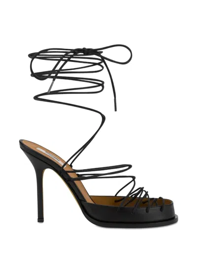 Moschino Lace-up Sandals In Black