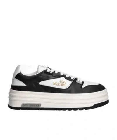 Moschino Lace-up Sneakers In White