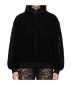 Moschino Lace Zipper Casual Jacket In Black
