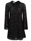 Moschino Laced Applique Dress In Black