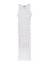 Moschino Open Back Midi Dress With Layered Ribbed Texture In White