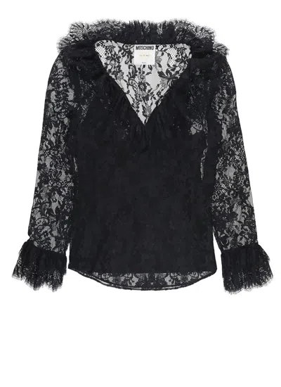 Moschino Laces Shirt In Black