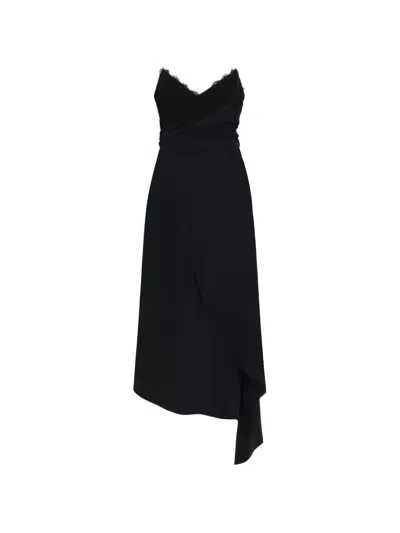Moschino Lace-trim Dress In Black