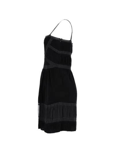 Pre-owned Moschino Lace-trimmed Sleeveless Dress In 黑色