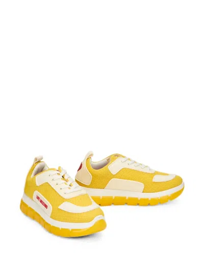 Moschino Lace-up Sneakers In Yellow