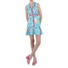 Moschino Ladies All-over Diner Menu Print Silk Dress