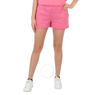 Moschino Ladies Allover Monogram Logo Shorts In Pink