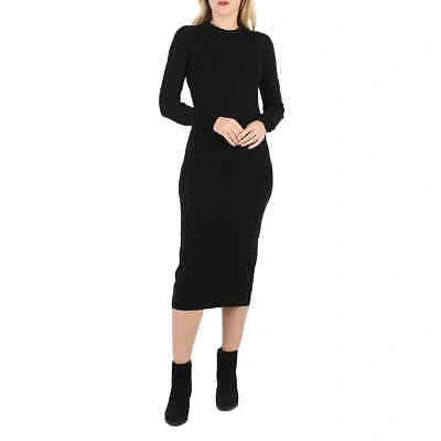 Pre-owned Moschino Ladies Black Fitted Knitted Midi Dress