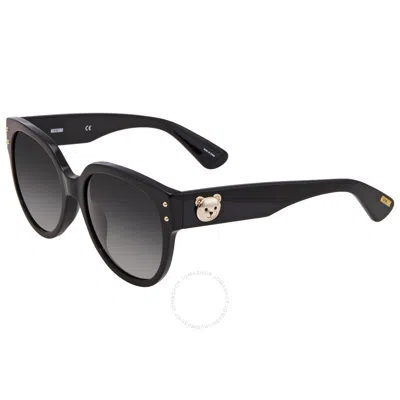 Moschino Ladies Black Oval Sunglasses Mos013/s08079o56 In Gray