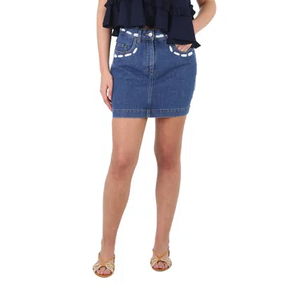 Moschino Ladies Cotton Denim Mini Skirt