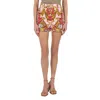 Moschino Ladies Fantasia Rosa Teddy Scarf High-waisted Shorts In Multi