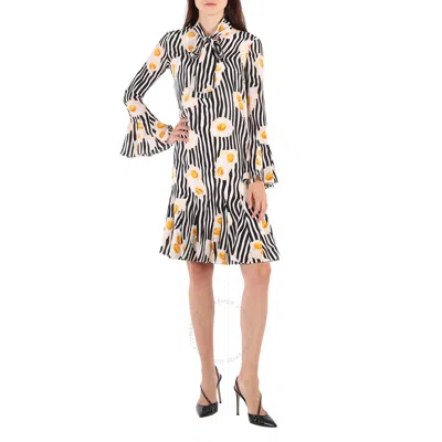 Moschino Ladies Fantasy Print Black Egg Print Dress