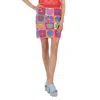 Moschino Ladies Fantasy Print Fucsia Crochet Knitted Patchwork Skirt