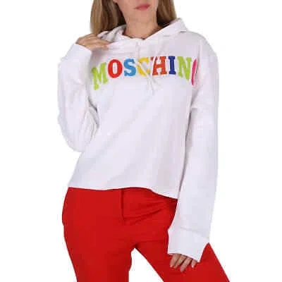 Pre-owned Moschino Ladies Fantasy Print White Logo Cotton Cotton Sweatshirt