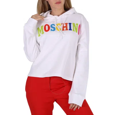 Moschino Ladies Fantasy Print White Logo Cotton Cotton Sweatshirt