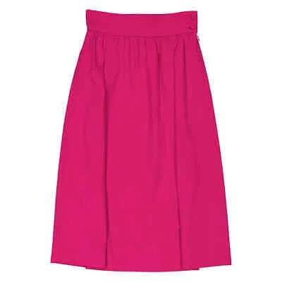 Pre-owned Moschino Ladies Fuchsia Flared Midi Skirt In Pink
