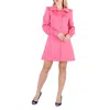 Moschino Ladies Fuschia Teddy Buttons Cotton Viscose Satin Dress