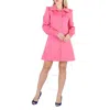 Moschino Ladies Fuschia Teddy Buttons Cotton Viscose Satin Dress