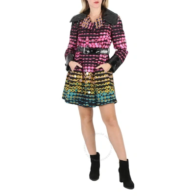 Moschino Ladies Glitter Polka-dot Trench Coat In Multi