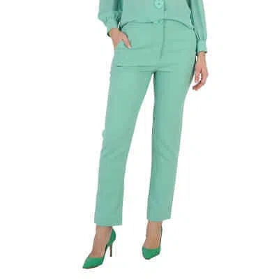 Pre-owned Moschino Ladies Light Green Heart-button Tailored Trousers