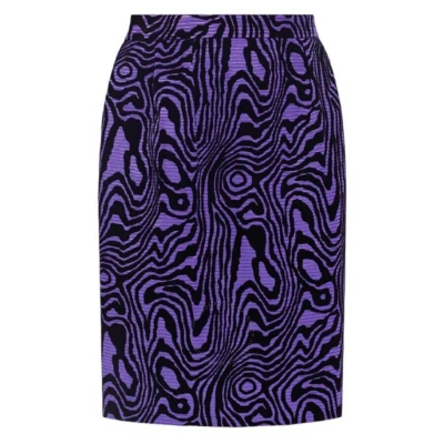 Moschino Ladies Moire Effect Jacquard Mini Skirt In Purple