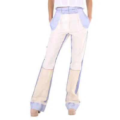 Pre-owned Moschino Ladies Multi-panel Design Trousers In Check Description